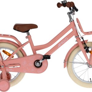 Laagste prijs: AMIGO Bella 16 Inch 26 cm Meisjes Terugtraprem Zalmroze