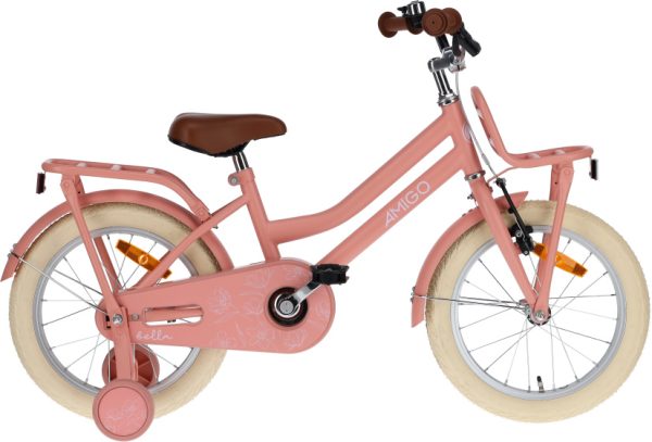 Laagste prijs: AMIGO Bella 16 Inch 26 cm Meisjes Terugtraprem Zalmroze