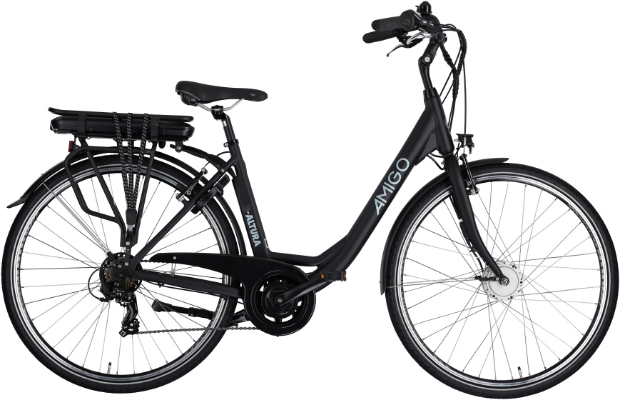 Laagste prijs: AMIGO E Altura D1 28 Inch 49 cm Dames 7V V Brakes Matzwart