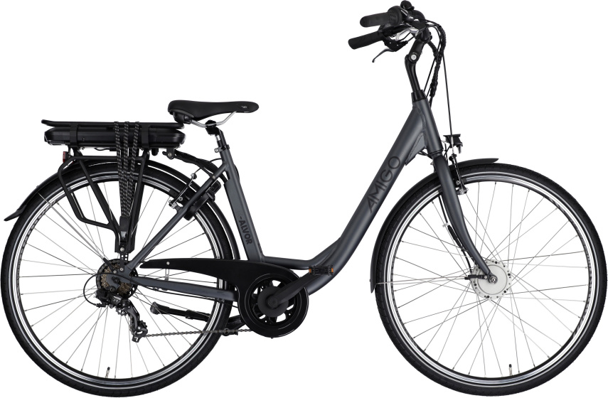 Laagste prijs: AMIGO E Alvor D1 28 Inch 49 cm Dames 7V V Brakes Matgrijs