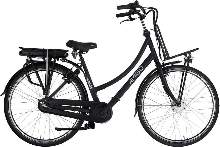 Laagste prijs: AMIGO E Lagos T2 28 Inch 50 cm Dames 3V V Brakes Matzwart