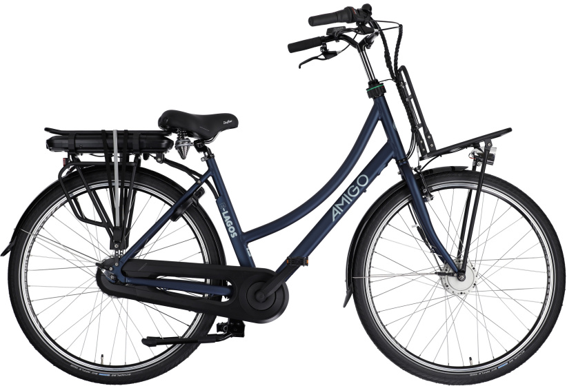 Laagste prijs: AMIGO E Lagos T3 28 Inch 50 cm Dames 7V Rollerbrake Matblauw