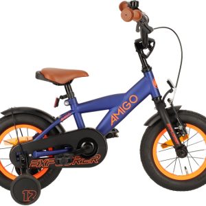 Laagste prijs: AMIGO Explorer 12 Inch 20 cm Jongens Terugtraprem Blauw/Oranje