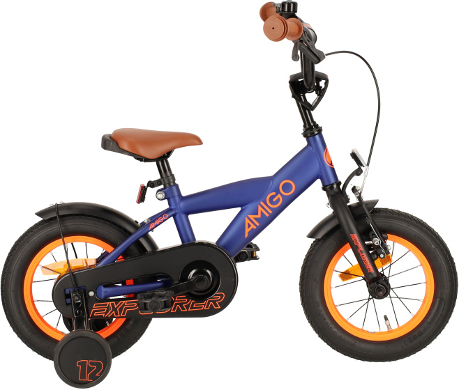 Laagste prijs: AMIGO Explorer 12 Inch Jongens Terugtraprem Blauw/Oranje