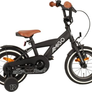 Laagste prijs: AMIGO Explorer 12 Inch 20 cm Jongens Terugtraprem Zwart/Wit