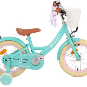 Laagste prijs: AMIGO Perfect 14 Inch 22 cm Meisjes Terugtraprem Turquoise