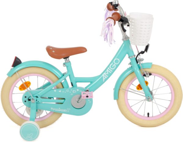 Laagste prijs: AMIGO Perfect 14 Inch 22 cm Meisjes Terugtraprem Turquoise