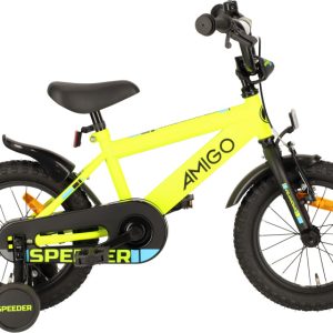 Laagste prijs: AMIGO Speeder 14 Inch 24 cm Jongens Terugtraprem Geel/Zwart
