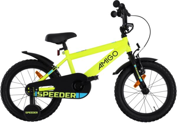 Laagste prijs: AMIGO Speeder 16 Inch 27 cm Jongens Terugtraprem Geel/Zwart
