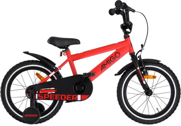 Laagste prijs: AMIGO Speeder 16 Inch 27 cm Jongens Terugtraprem Rood/Zwart