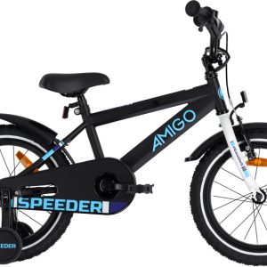 Laagste prijs: AMIGO Speeder 16 Inch 27 cm Jongens Terugtraprem Zwart/Blauw