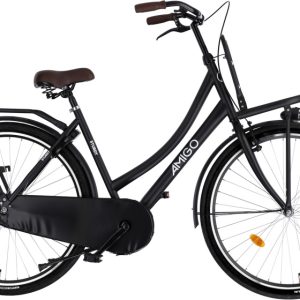 Laagste prijs: AMIGO Sturdy 28 Inch 53 cm Dames Terugtraprem Matzwart/Zwart