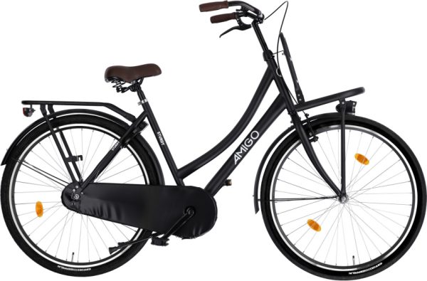 Laagste prijs: AMIGO Sturdy 28 Inch 53 cm Dames Terugtraprem Matzwart/Zwart