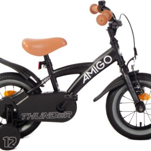 Laagste prijs: AMIGO Thunder 12 Inch 21 cm Jongens Terugtraprem Zwart/Wit