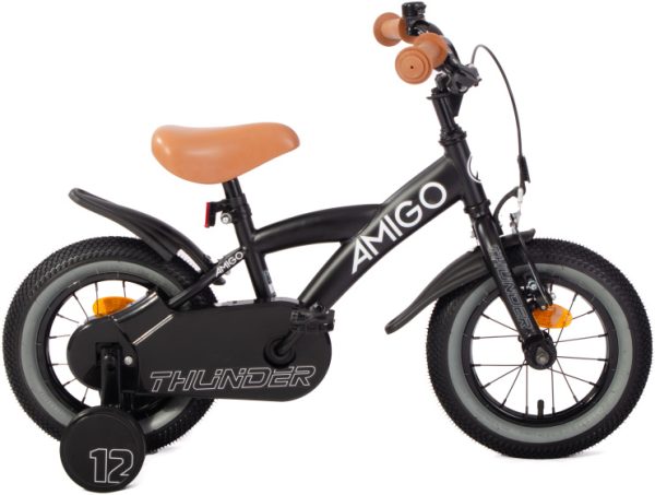 Laagste prijs: AMIGO Thunder 12 Inch 21 cm Jongens Terugtraprem Zwart/Wit