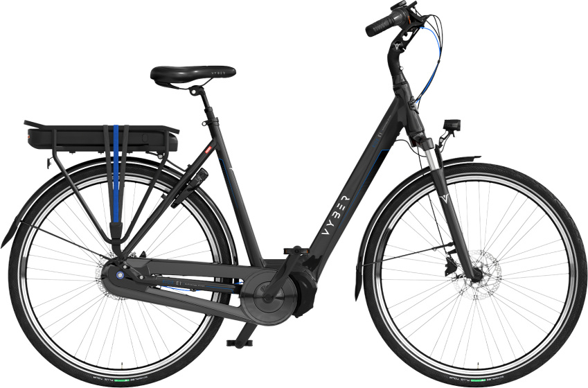 Laagste prijs: Vyber Ride E1 522Wh 28 Inch 57 cm Dames 7V Hydraulische schijfrem Zwart/Blauw