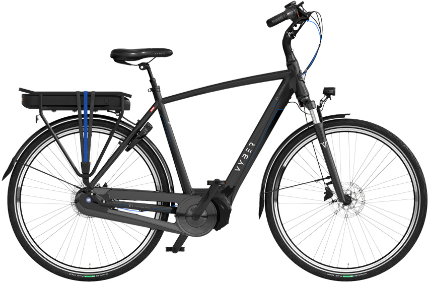Laagste prijs: Vyber Ride E1 630Wh 28 Inch 57 cm Heren 7V Hydraulische schijfrem Zwart/Blauw
