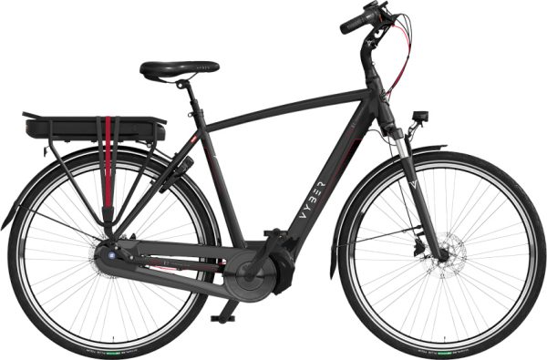 Laagste prijs: Vyber Ride E1 378Wh 28 Inch 57 cm Heren 7V Hydraulische schijfrem Zwart/Rood