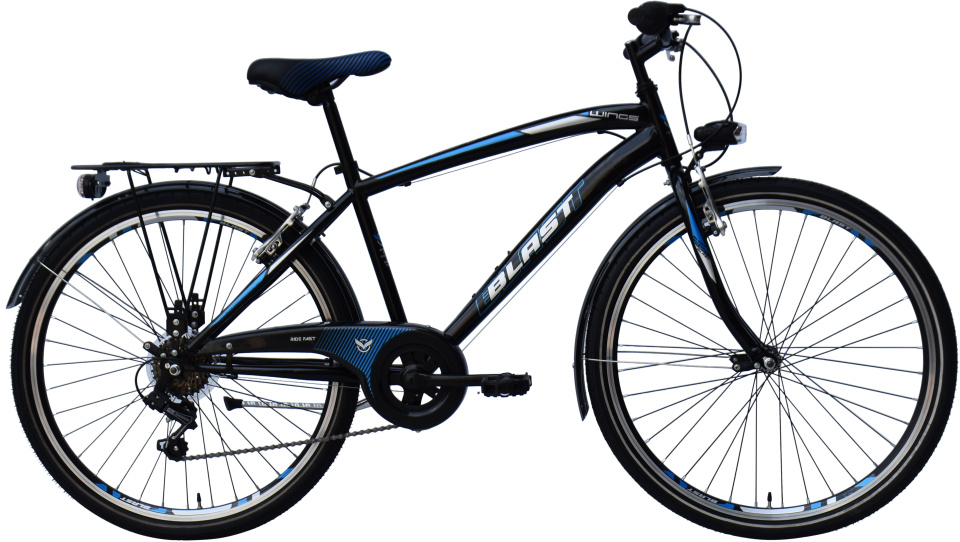 Laagste prijs: Wings Blast 26 Inch 41 cm Jongens 6V V Brakes Zwart/Blauw