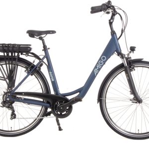 Laagste prijs: AMIGO E Alvor D2 28 Inch 50 cm Dames 7V V Brakes Matblauw