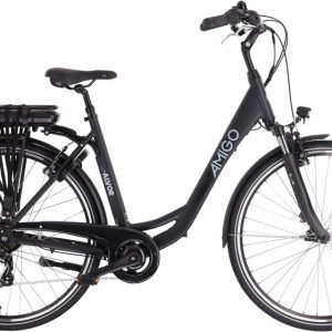 Laagste prijs: AMIGO E Alvor D2 28 Inch 53 cm Dames 7V V Brakes Matzwart