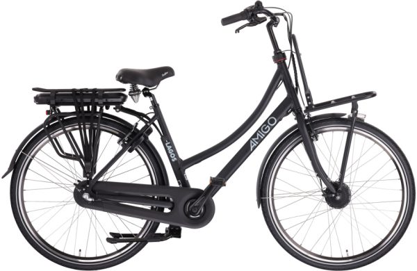 Laagste prijs: AMIGO E Lagos T2 28 Inch 50 cm Dames 3V V Brakes Matzwart