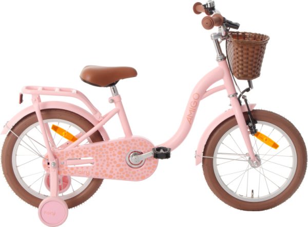 Laagste prijs: AMIGO Fairy 16 Inch Meisjes Terugtraprem Zalmroze