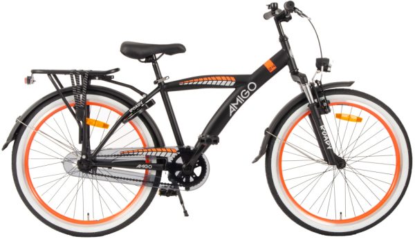 Laagste prijs: AMIGO Roady 26 Inch Jongens Terugtraprem Zwart/Oranje