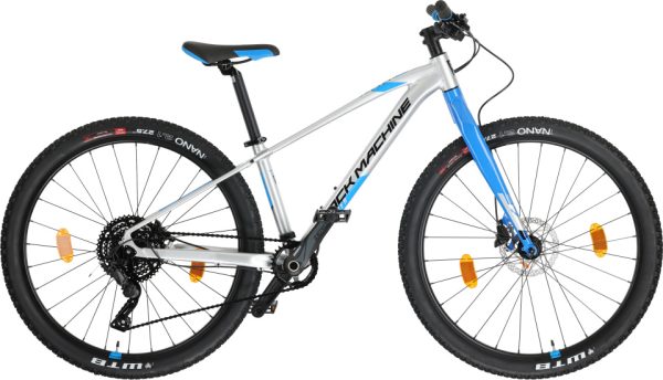 Laagste prijs: Rock Machine Thunder 27 Inch XS Junior 9V Hydraulische schijfrem Zilver/Blauw