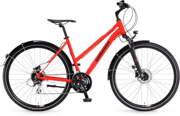 Laagste prijs: Winora Domingo 24 Sport 28 Inch 52 cm Dames 24V Rood
