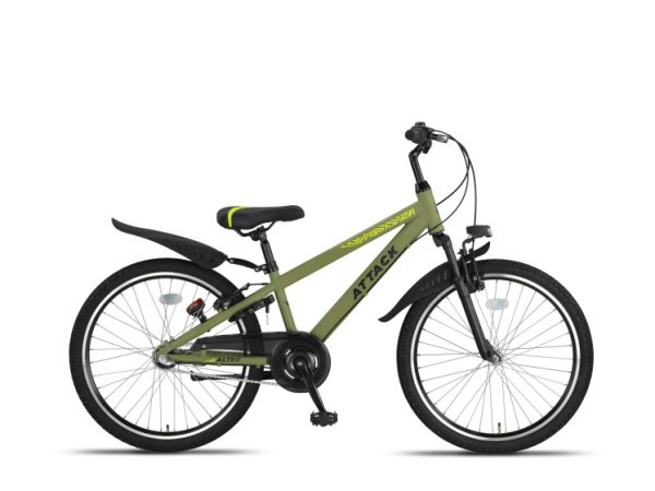 Laagste prijs: Altec Attack MTB 24 Inch Jongens 3V V Brakes Legergroen