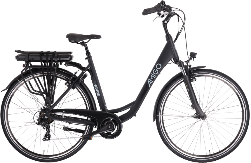 Laagste prijs: AMIGO E Alvor D2 28 Inch 50 cm Dames 7V V Brakes Matzwart