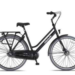 Laagste prijs: Crown New York Plus 28 Inch 53 cm Dames 3V Rollerbrake Matzwart