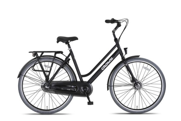 Laagste prijs: Crown New York Plus 28 Inch 53 cm Dames 3V Rollerbrake Matzwart