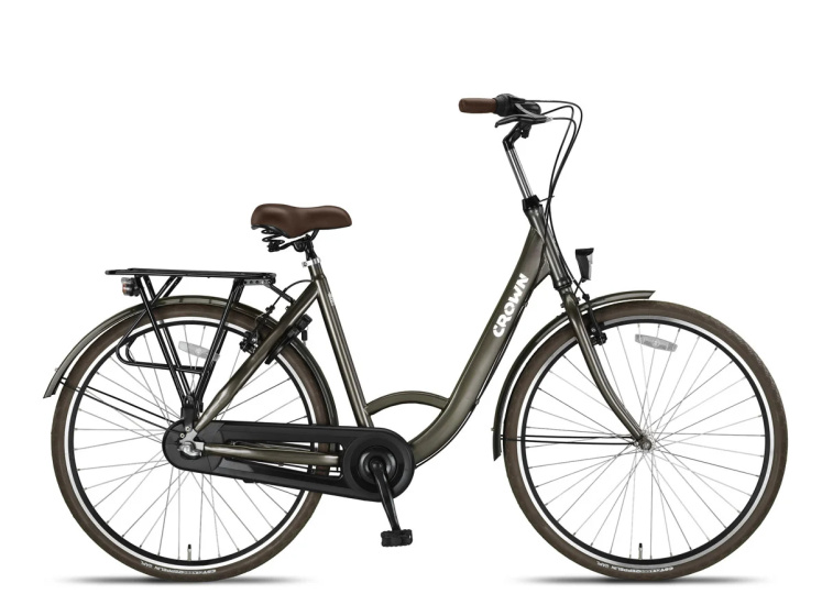 Laagste prijs: Crown Rio Plus 28 Inch 53 cm Dames 3V V Brakes Grijsbruin