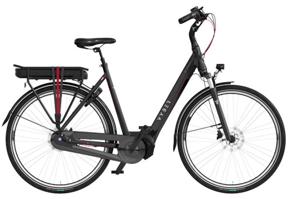 Laagste prijs: Vyber Ride E1 378Wh 28 Inch 57 cm Dames 7V Hydraulische schijfrem Zwartglans/Rood