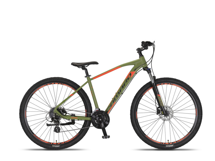 Laagste prijs: Altec Camaro MTB 27.5 Inch 45 cm Unisex 24V Hydraulische schijfrem Legergroen/Rood