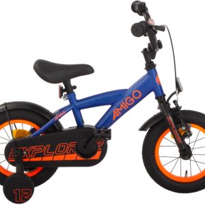 Laagste prijs: AMIGO Explorer 12 Inch Jongens Terugtraprem Blauw/Oranje