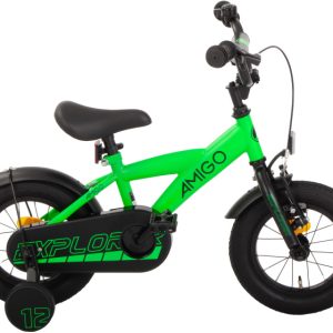 Laagste prijs: AMIGO Explorer 12 Inch Jongens Terugtraprem Groen/Zwart
