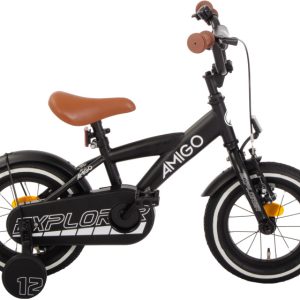 Laagste prijs: AMIGO Explorer 12 Inch Jongens Terugtraprem Zwart/Wit