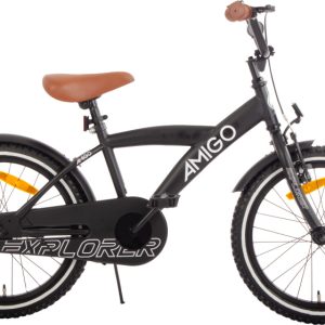 Laagste prijs: AMIGO Explorer 18 Inch Jongens Terugtraprem Zwart/Wit