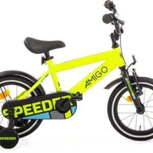 Laagste prijs: AMIGO Speeder 14 Inch Jongens Terugtraprem Geel/Zwart