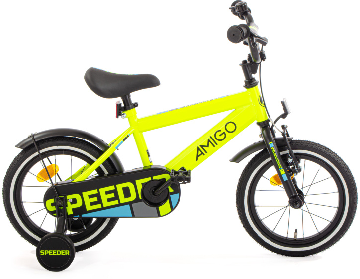 Laagste prijs: AMIGO Speeder 14 Inch Jongens Terugtraprem Geel/Zwart