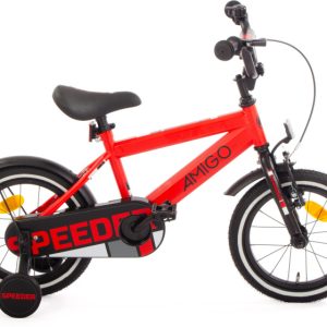 Laagste prijs: AMIGO Speeder 14 Inch Jongens Terugtraprem Rood/Zwart