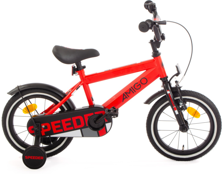 Laagste prijs: AMIGO Speeder 14 Inch Jongens Terugtraprem Rood/Zwart