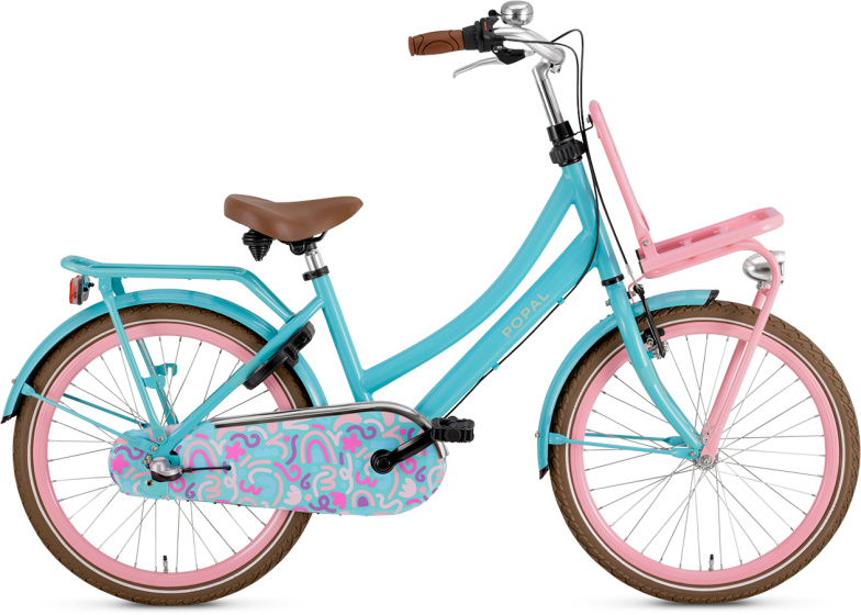Laagste prijs: Popal Daily Dutch Basic+ 22 Inch 35 cm Meisjes 3V Terugtraprem Turquoise/Roze