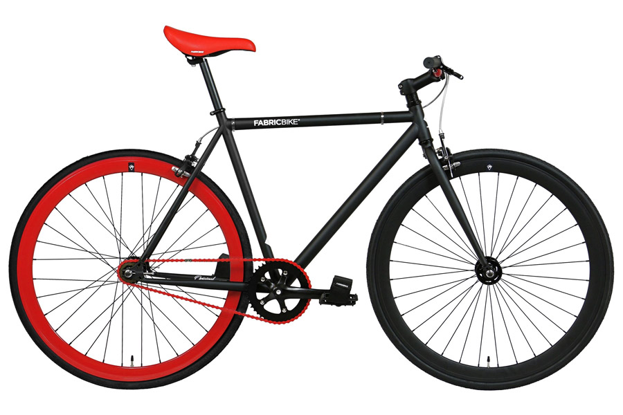 Fixie Fiets FabricBike Matte Black & Red 2.0 (789555074192)